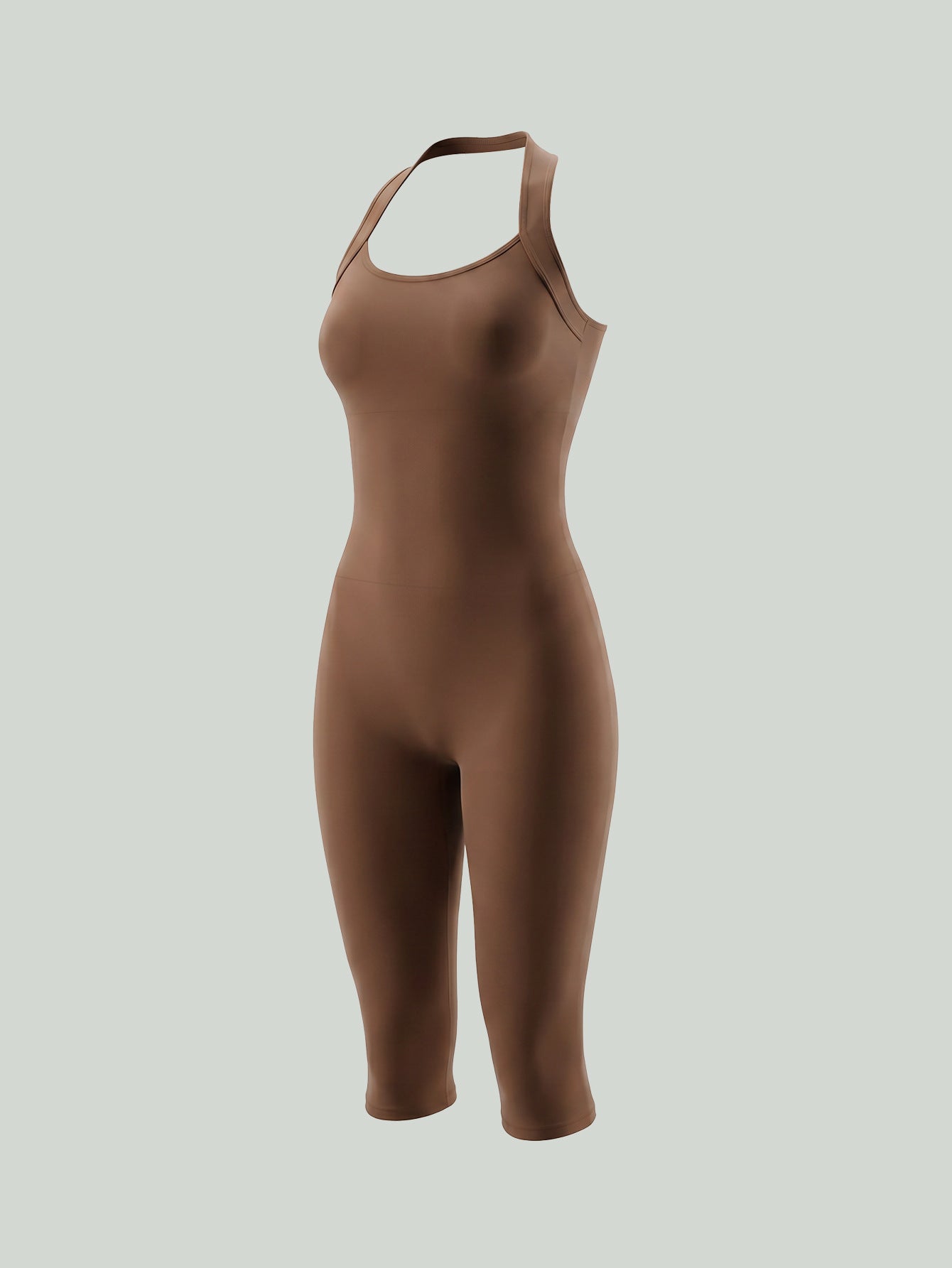 Halter Open Back Biker Short Unitard