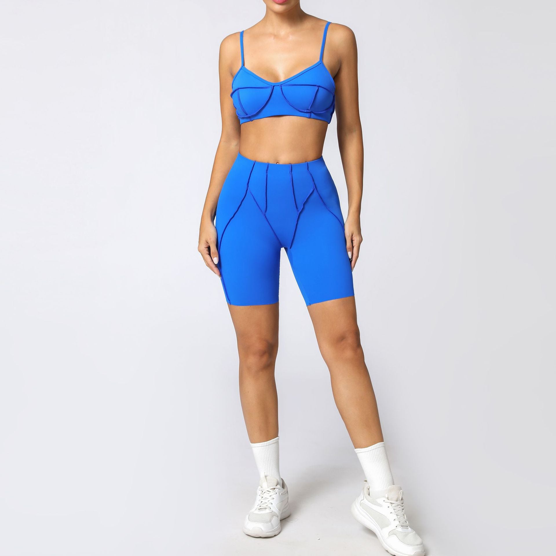 Lila Zen Sculpt Seam Padded Sports Bra & Biker Shorts Set