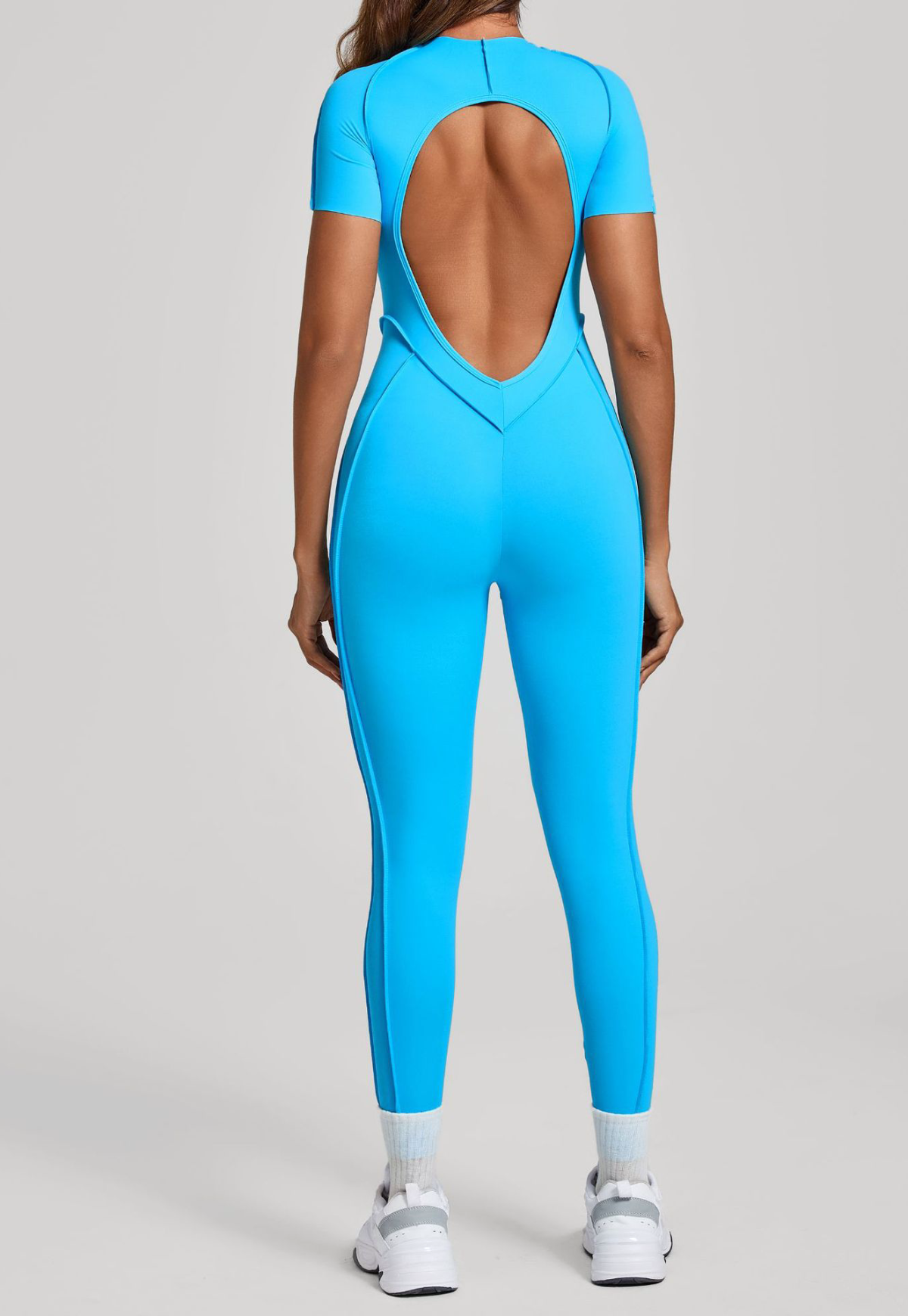 Sculpt Seam Open Back Padded Jumpsuit