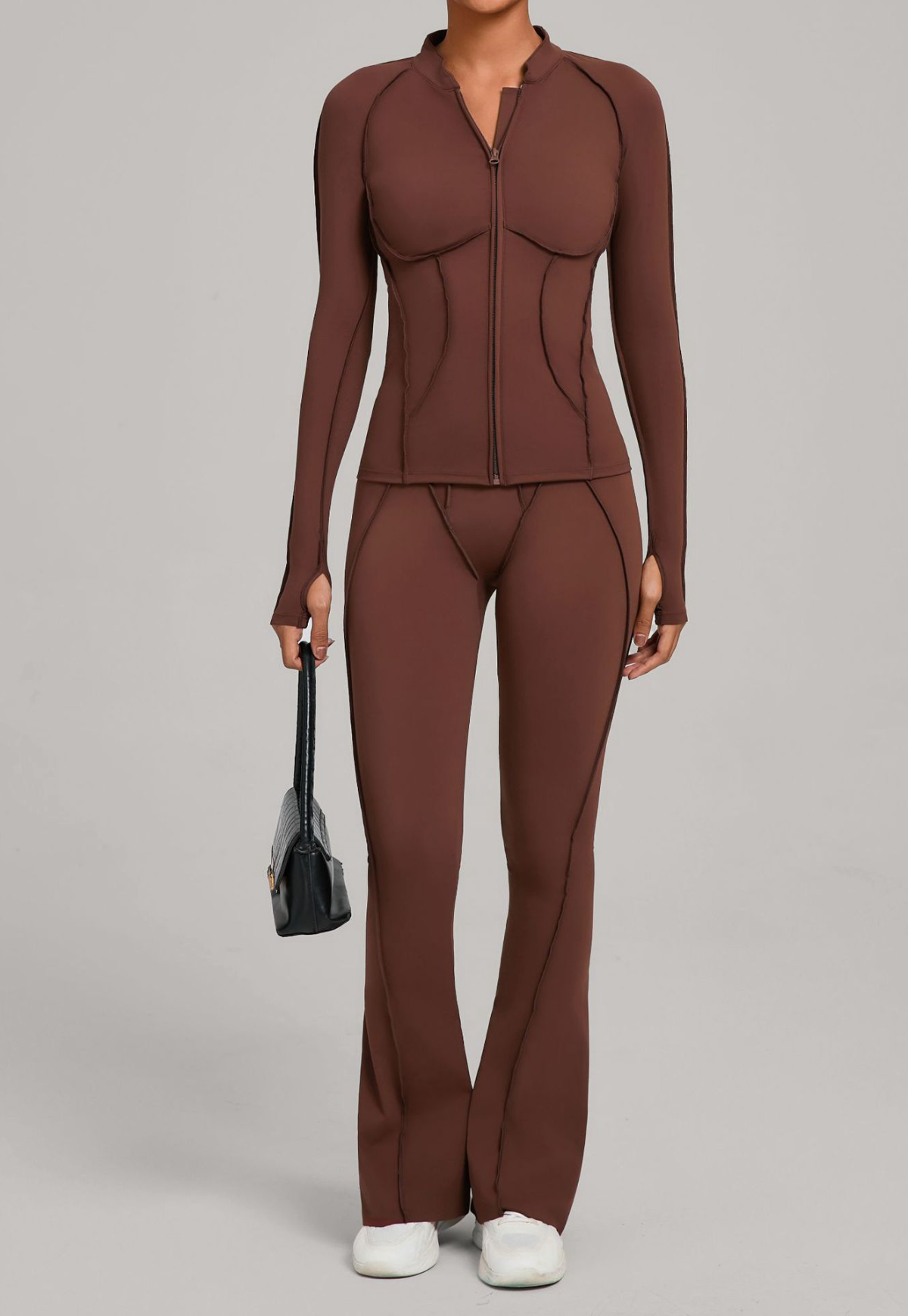 Sculpt Seam Zip Jacket & Flare Leggings Set