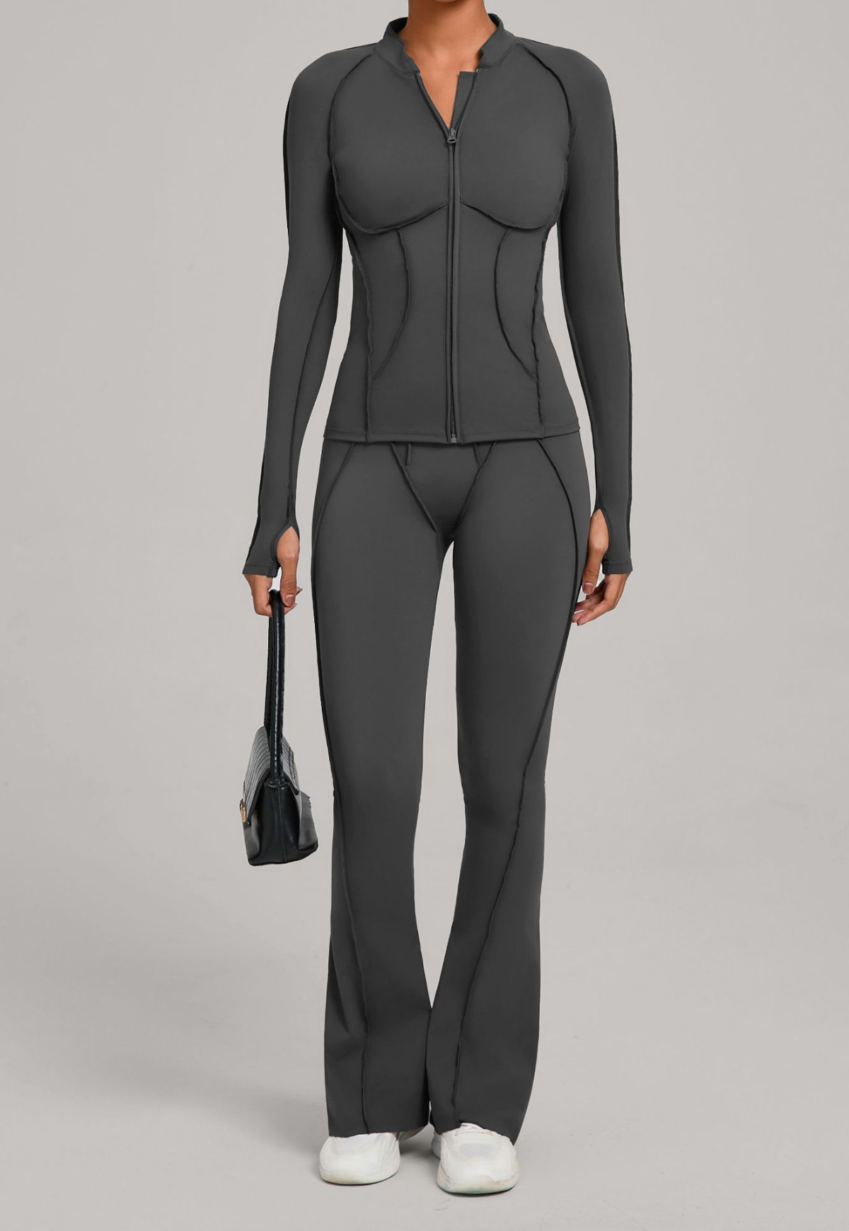 Sculpt Seam Zip Jacket & Flare Leggings Set