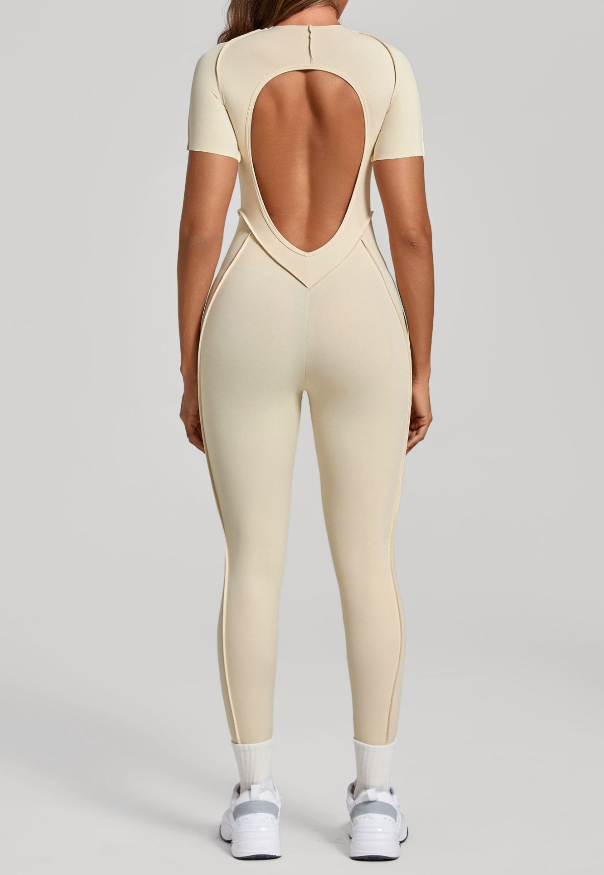 Sculpt Seam Open Back Padded Jumpsuit