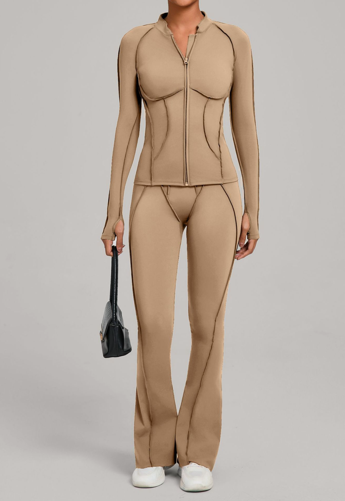 Sculpt Seam Zip Jacket & Flare Leggings Set