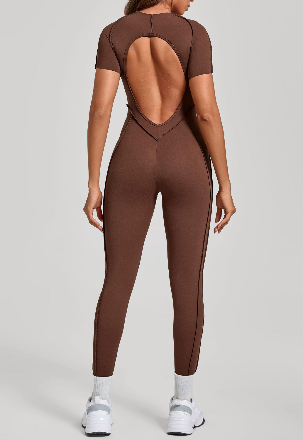 Sculpt Seam Open Back Padded Jumpsuit