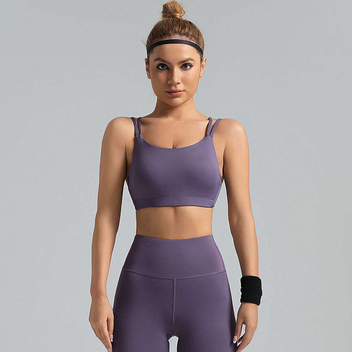 Lila Zen High Elastic U-Shaped Shock-Proof and Push-Up Sports Bra with Thin Straps for Beautiful Back