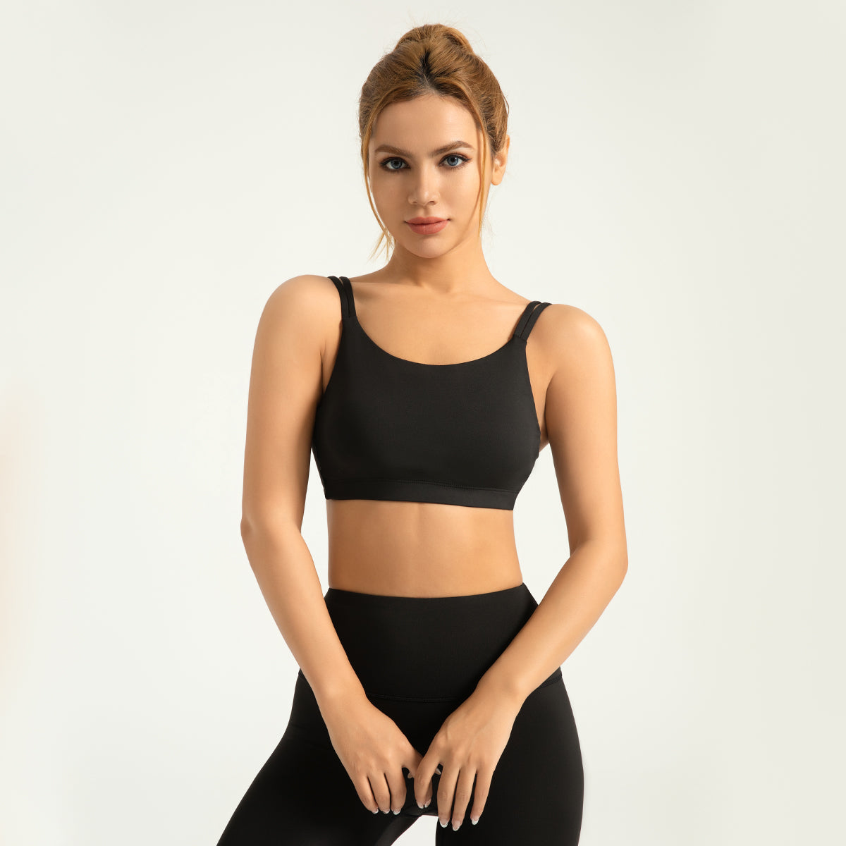 Lila Zen High Elastic U-Shaped Shock-Proof and Push-Up Sports Bra with Thin Straps for Beautiful Back