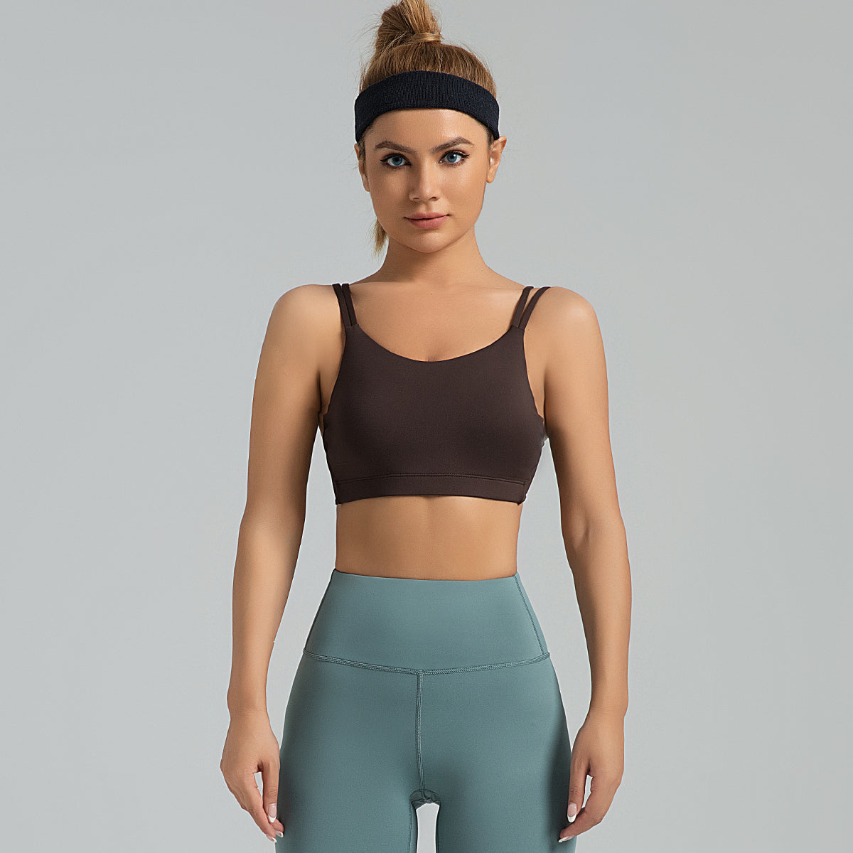Lila Zen High Elastic U-Shaped Shock-Proof and Push-Up Sports Bra with Thin Straps for Beautiful Back